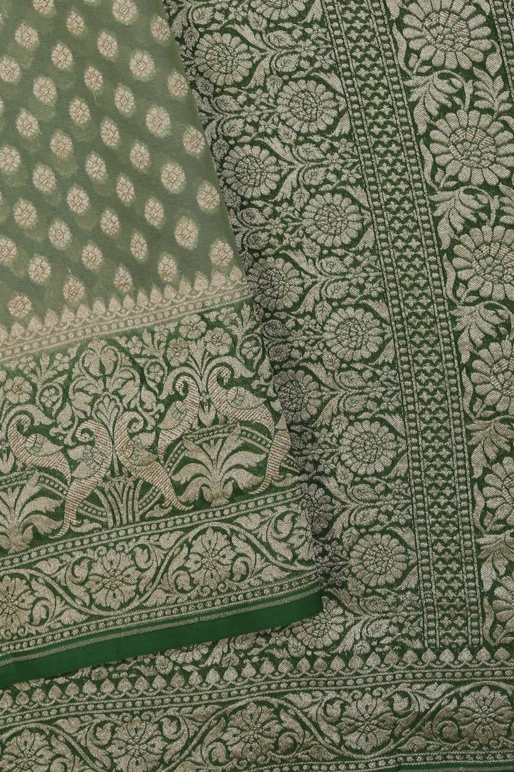 Banarasi Georgette Green Saree