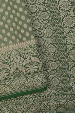 Image of Banarasi Georgette Green Saree