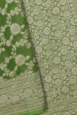 Collection of Banarasi Georgette Green Saree in a gallery layout