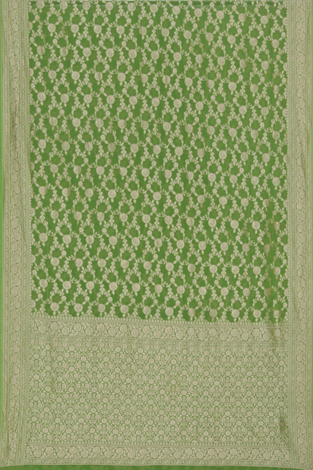 Collection of Banarasi Georgette Green Saree in a gallery layout