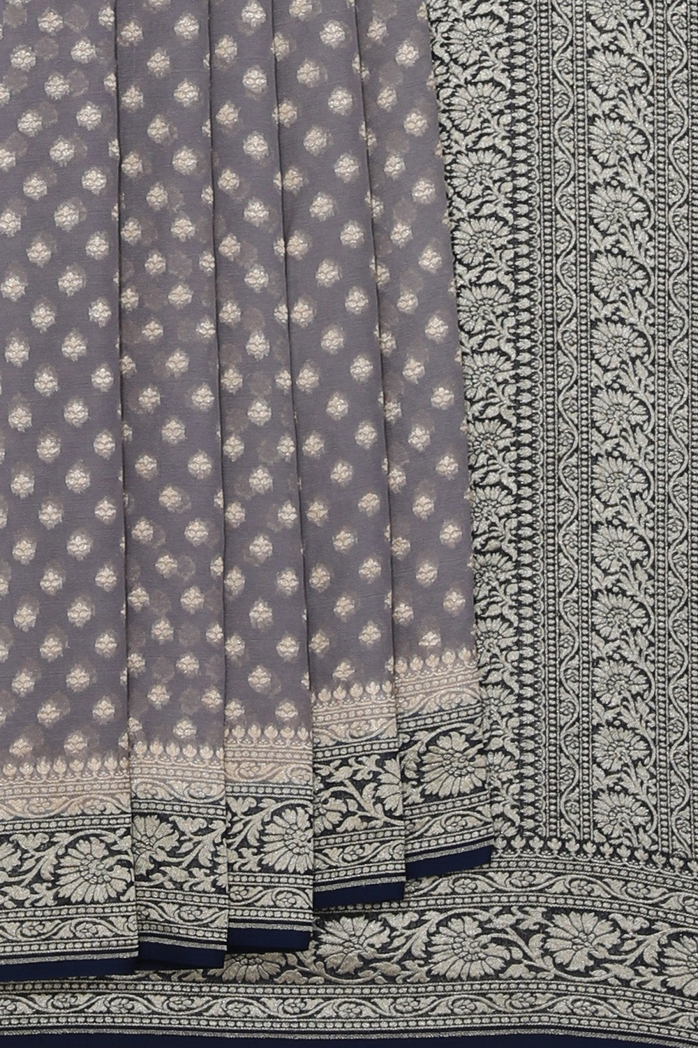 Collection of Banarasi Georgette Grey Saree in a gallery layout