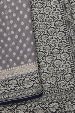 Collection of Banarasi Georgette Grey Saree in a gallery layout