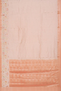 Image of Banarasi Cotton Silk Peach Saree