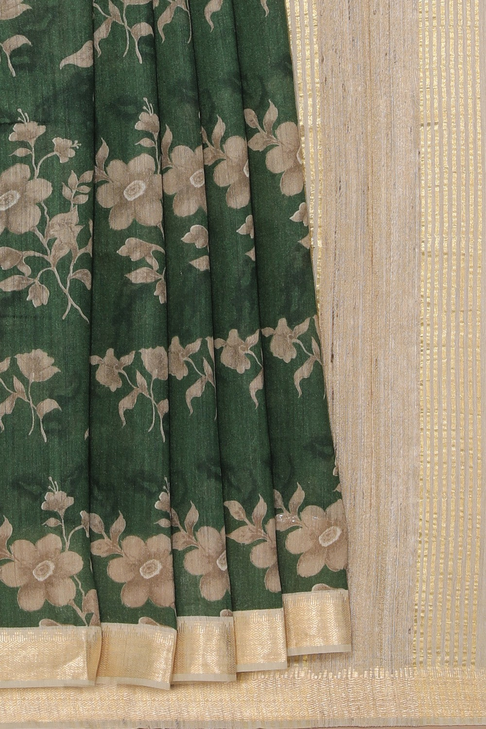 Collection of Banarasi Cotton Silk Floral Print Saree in a gallery layout