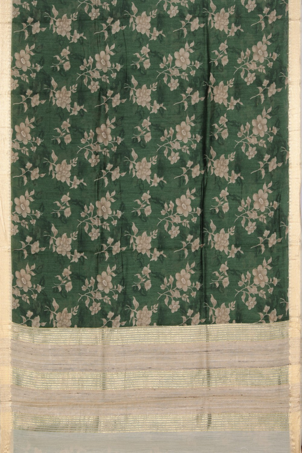 Collection of Banarasi Cotton Silk Floral Print Saree in a gallery layout