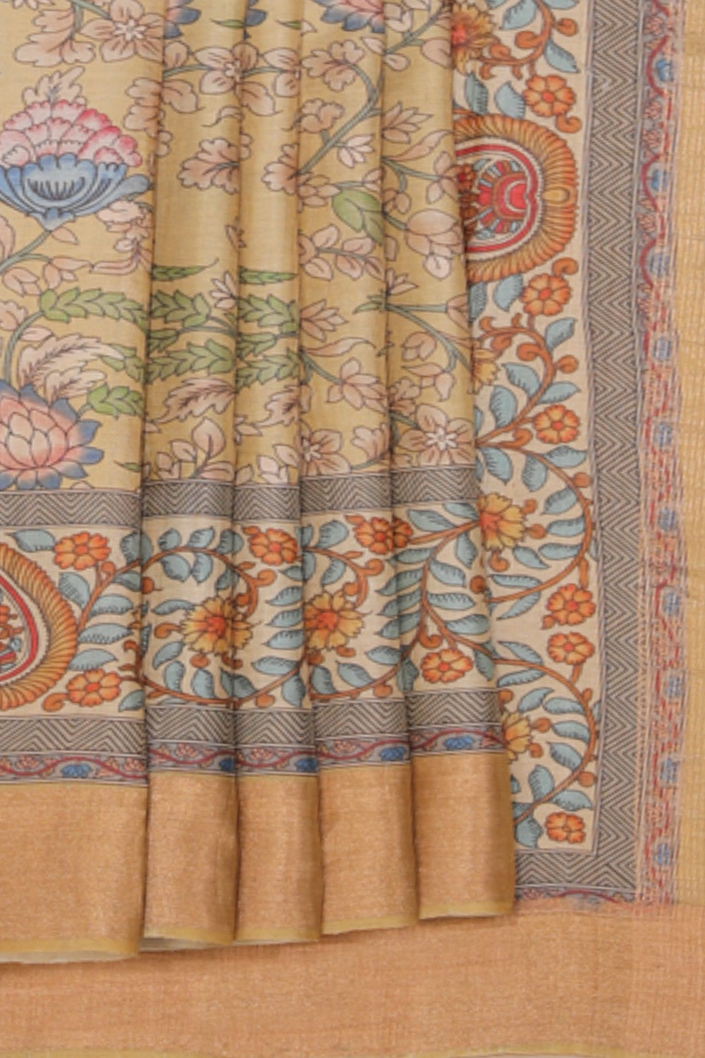 Collection of Banarasi Tussar Silk Floral Print Saree in a gallery layout