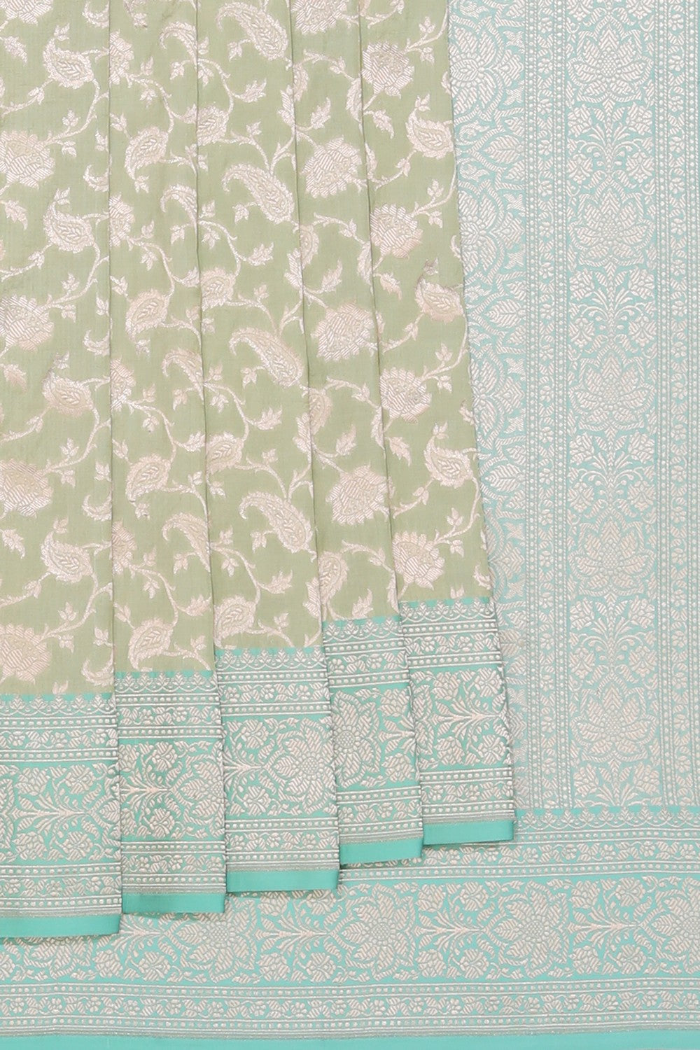 Banarasi Silk Aqua Green Saree