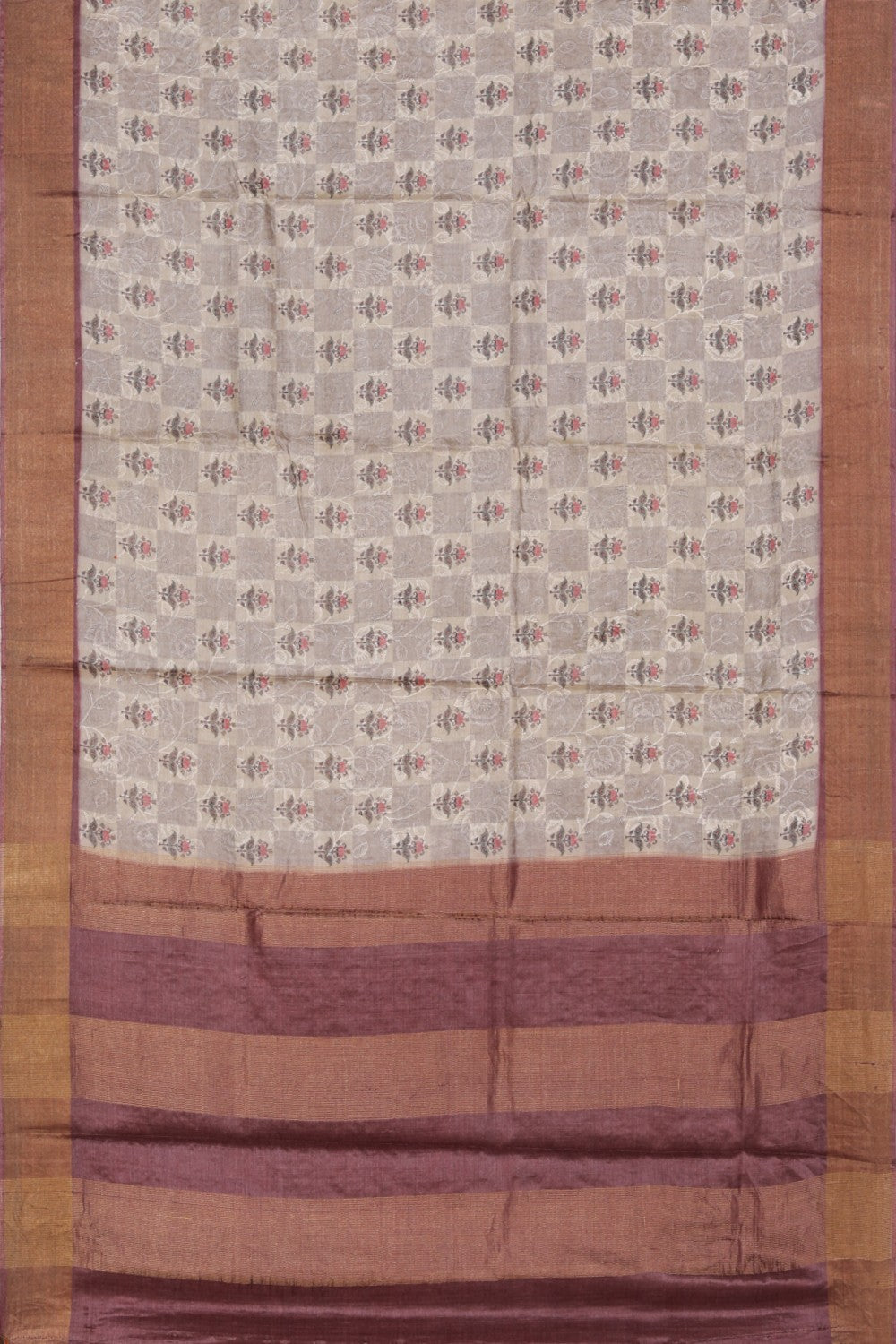 Collection of Banarasi Tussar Silk Flower Print Saree in a gallery layout