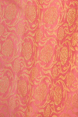 Collection of Arani Silk Brocade Pink Saree in a gallery layout