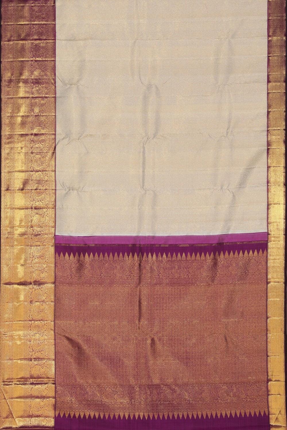 Collection of Arani Silk Off-White Saree in a gallery layout