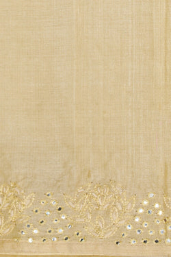 Image of Banarasi Tussar Silk Pale Yellow Saree