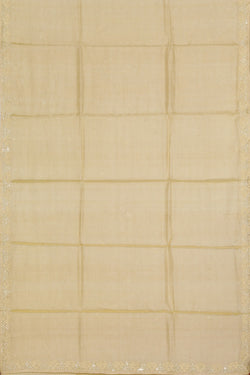 Image of Banarasi Tussar Silk Pale Yellow Saree