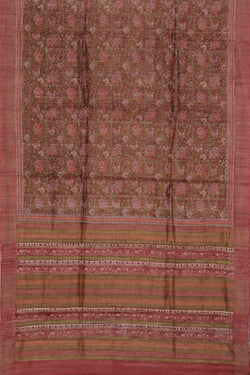 Collection of Banarasi Tussar Silk Kantha Stitch Saree in a gallery layout