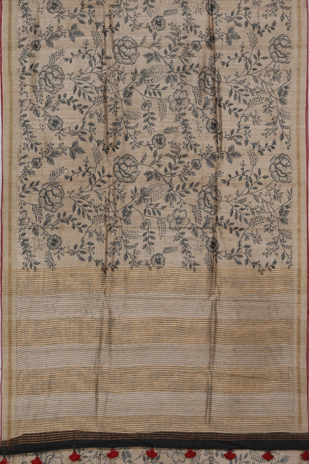 Banarasi Tussar Silk Beige Saree