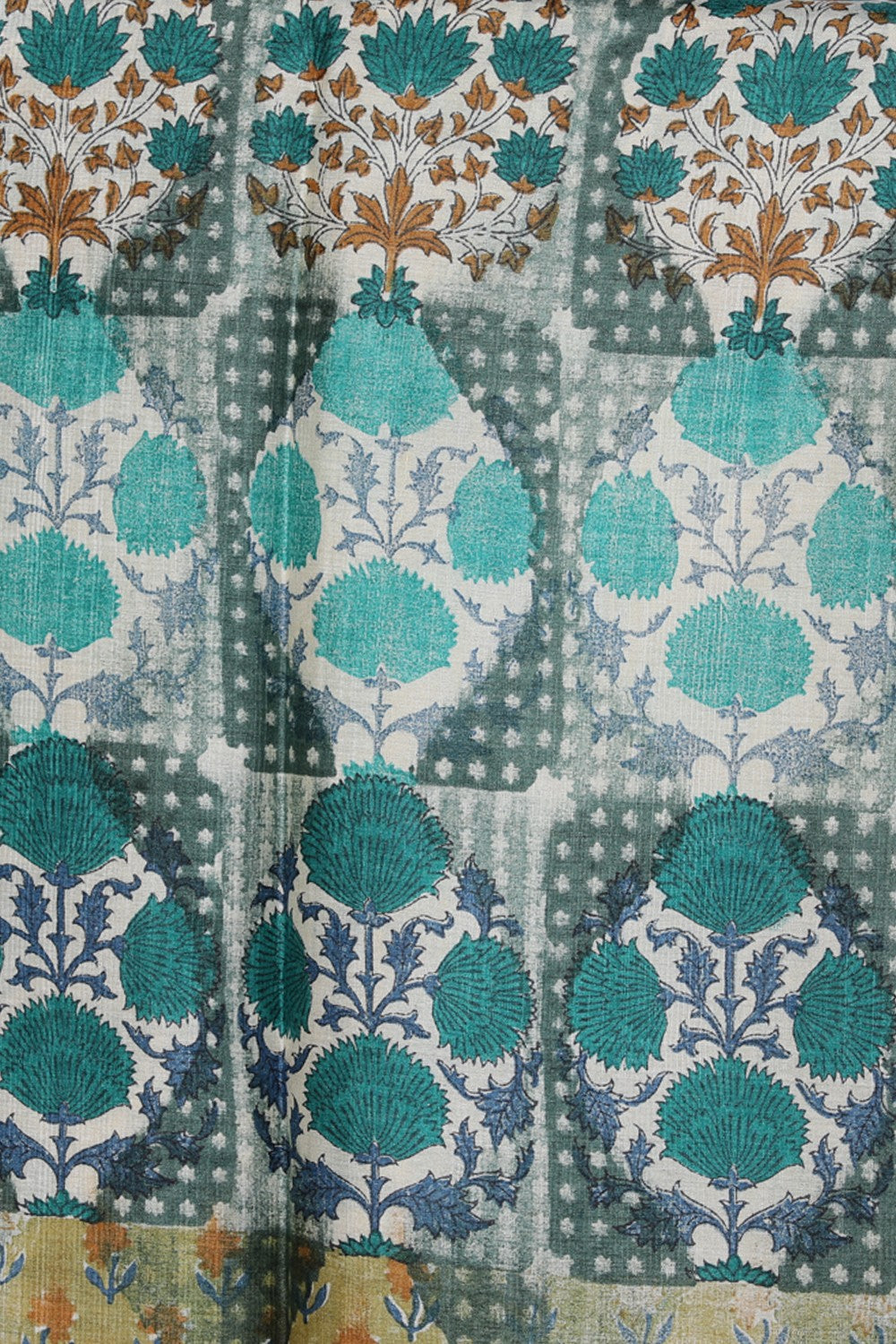 Image of Tussar-Silk Modern Art Print Saree