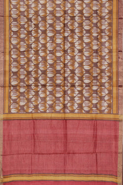 Collection of Tussar-Silk Leaf Print Saree in a gallery layout