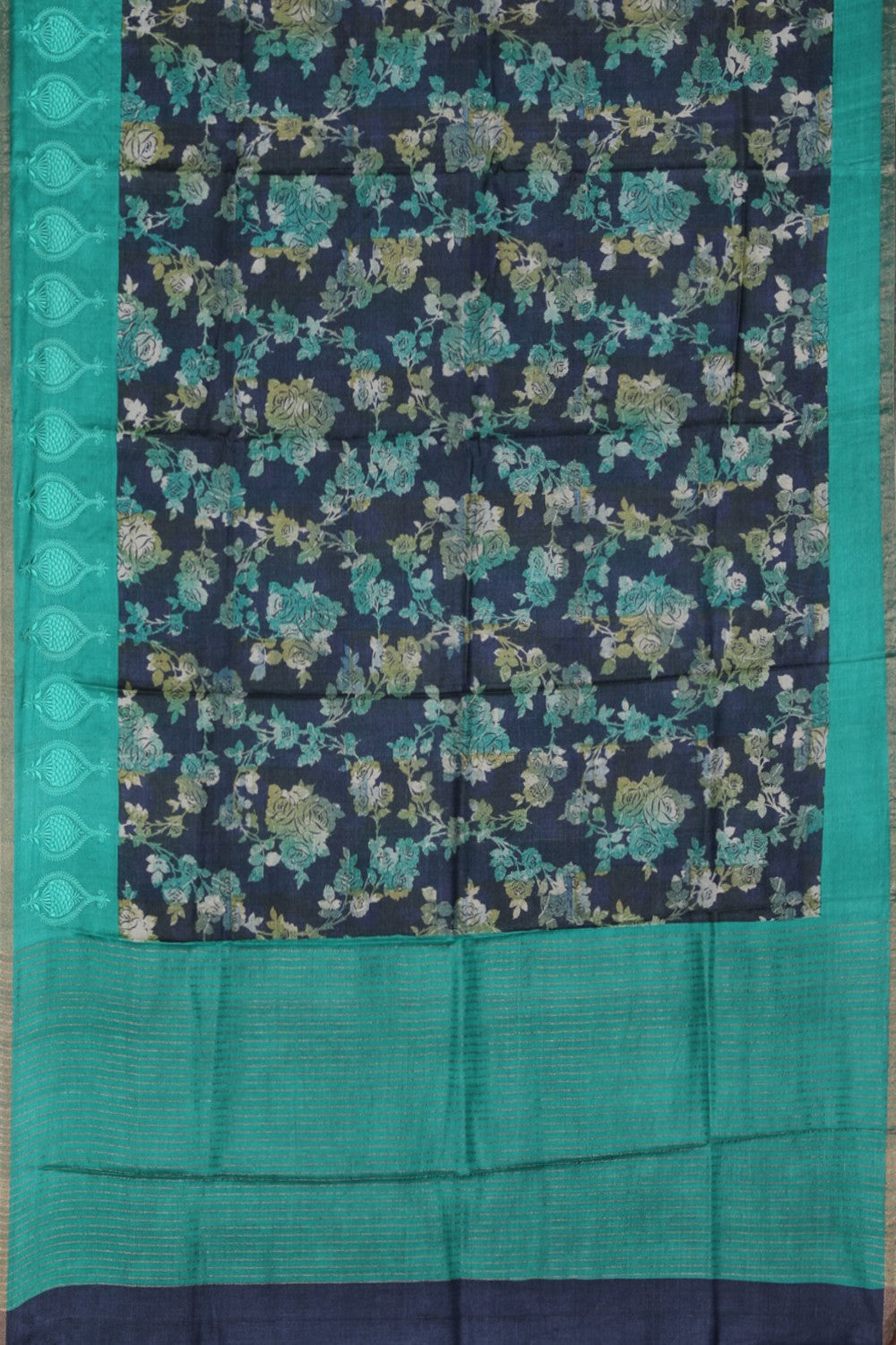 Collection of Tussar-Silk Floral Print Saree in a gallery layout