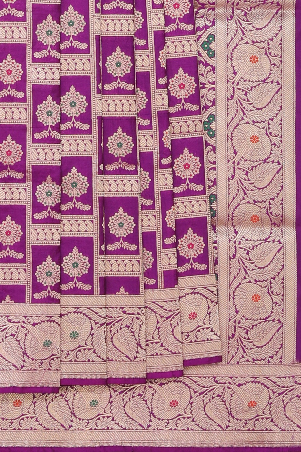 Collection of Banarasi Silk Violet Saree in a gallery layout