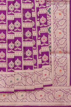 Collection of Banarasi Silk Violet Saree in a gallery layout