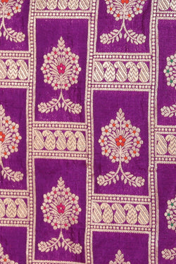 Collection of Banarasi Silk Violet Saree in a gallery layout