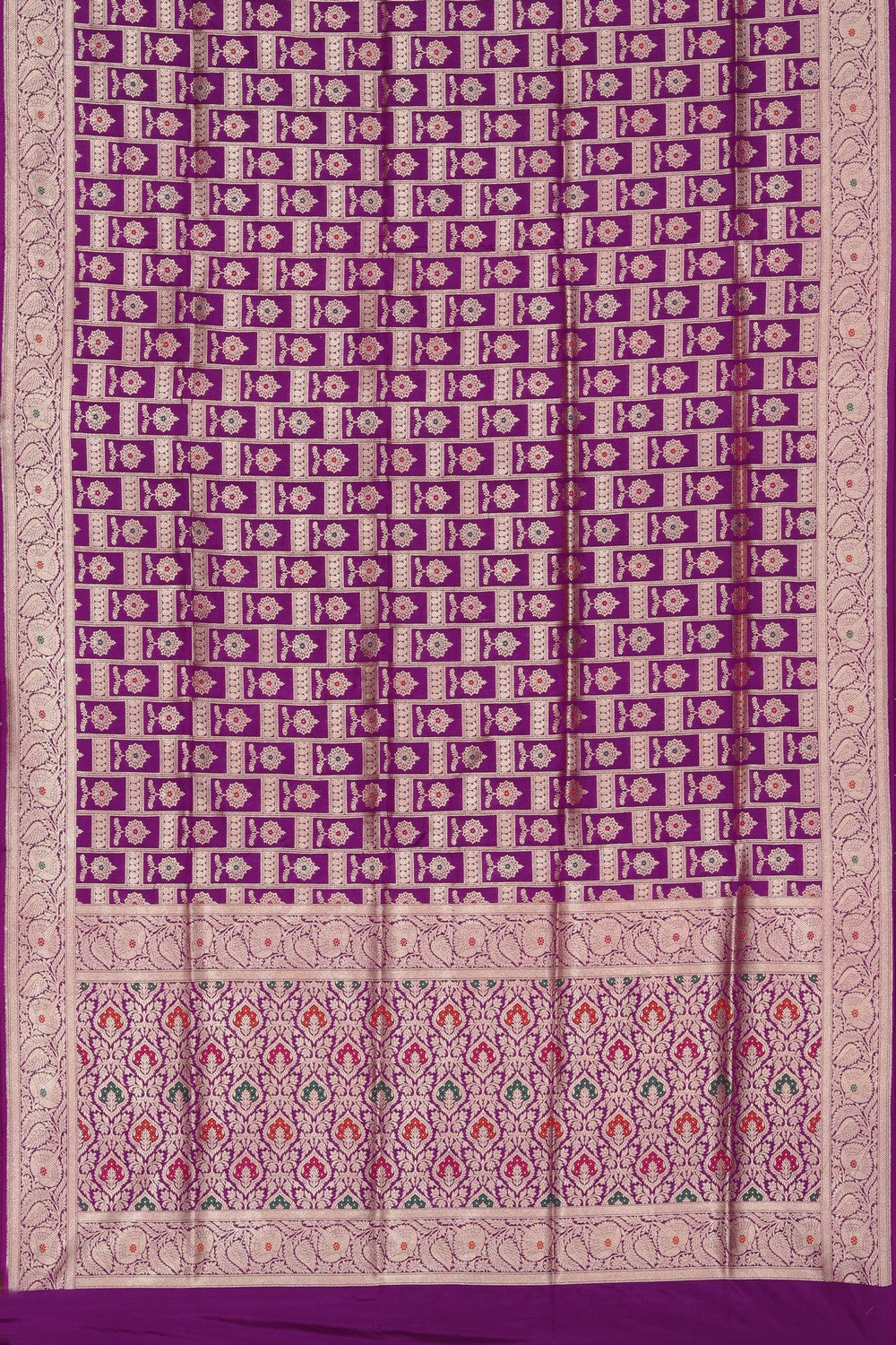 Collection of Banarasi Silk Violet Saree in a gallery layout