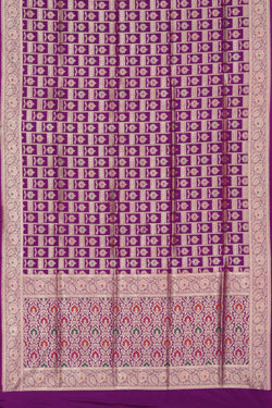 Collection of Banarasi Silk Violet Saree in a gallery layout