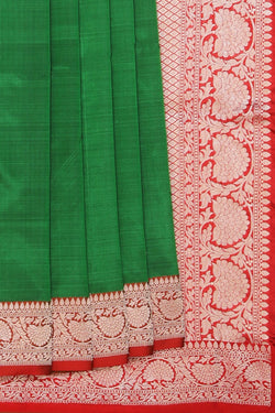 Collection of Banarasi Silk Green Saree in a gallery layout