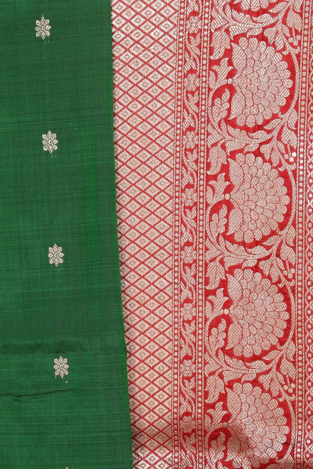 Collection of Banarasi Silk Green Saree in a gallery layout