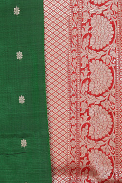 Collection of Banarasi Silk Green Saree in a gallery layout