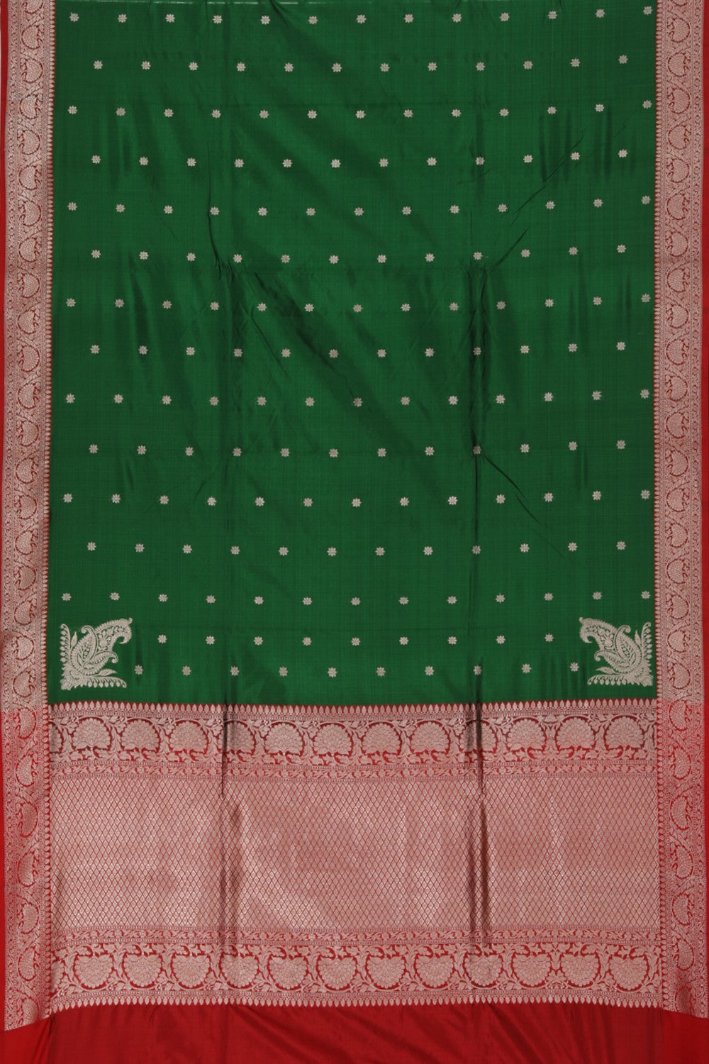 Collection of Banarasi Silk Green Saree in a gallery layout