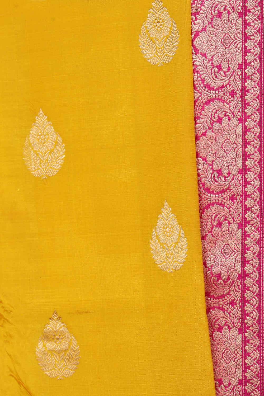 Image of Banarasi Silk Yellow Saree