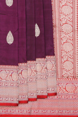 Collection of Banarasi Silk Violet Saree in a gallery layout