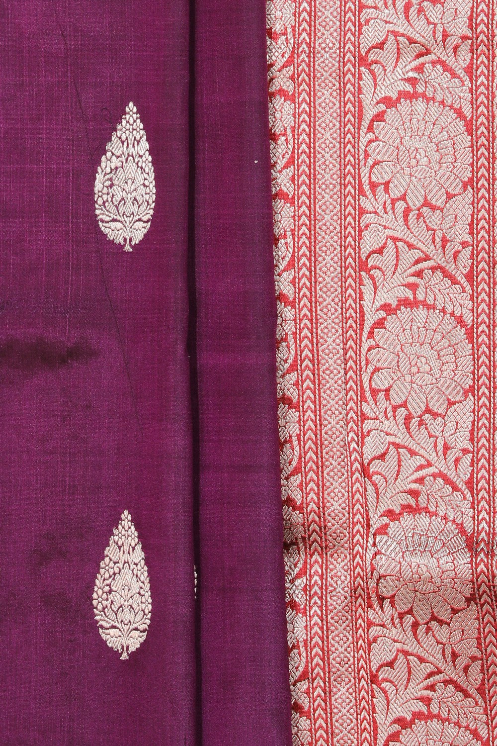 Collection of Banarasi Silk Violet Saree in a gallery layout