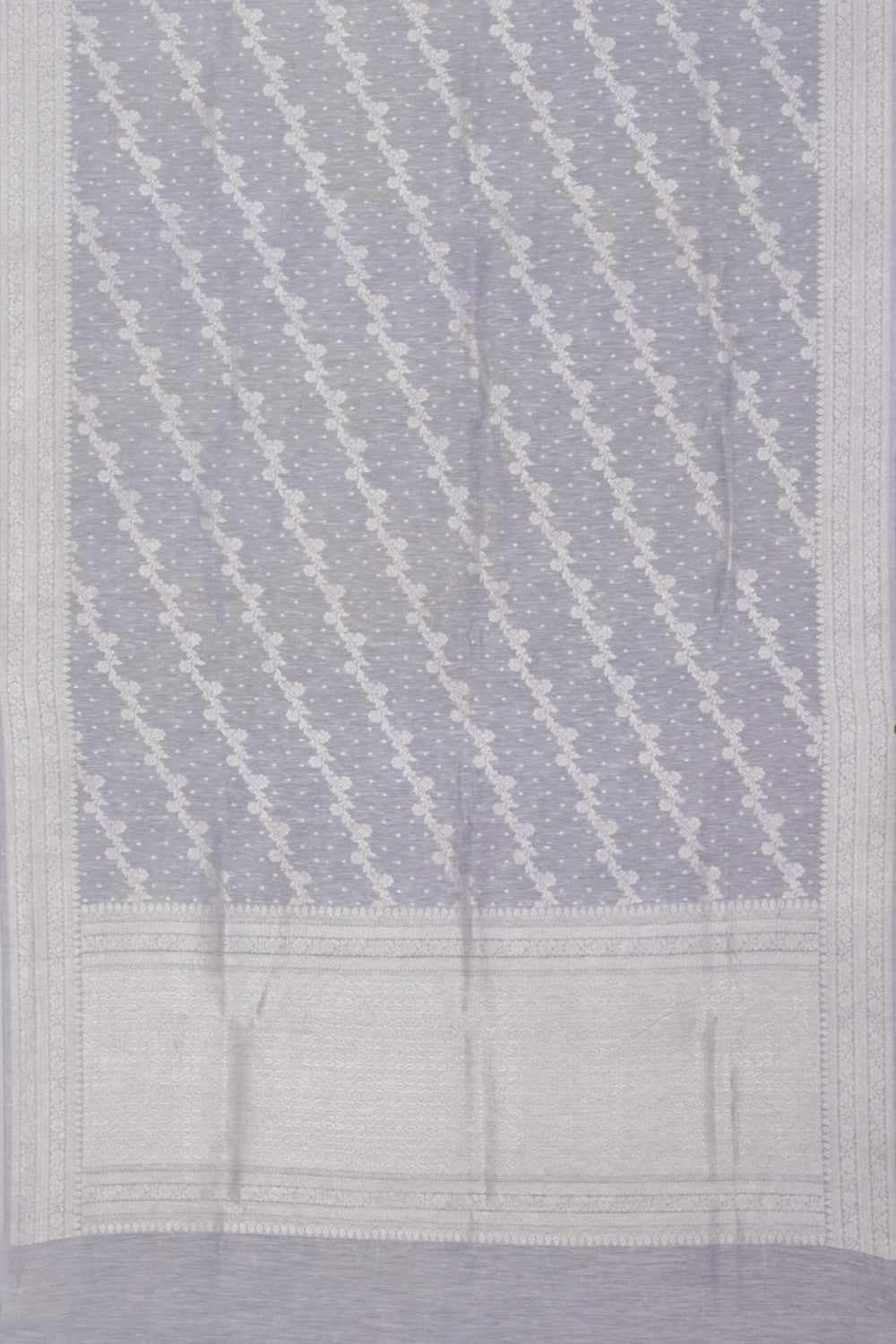 Collection of Banarasi Linen Silk Silver-Grey Saree in a gallery layout