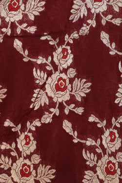 Image of Banarasi Silk Maroon Saree