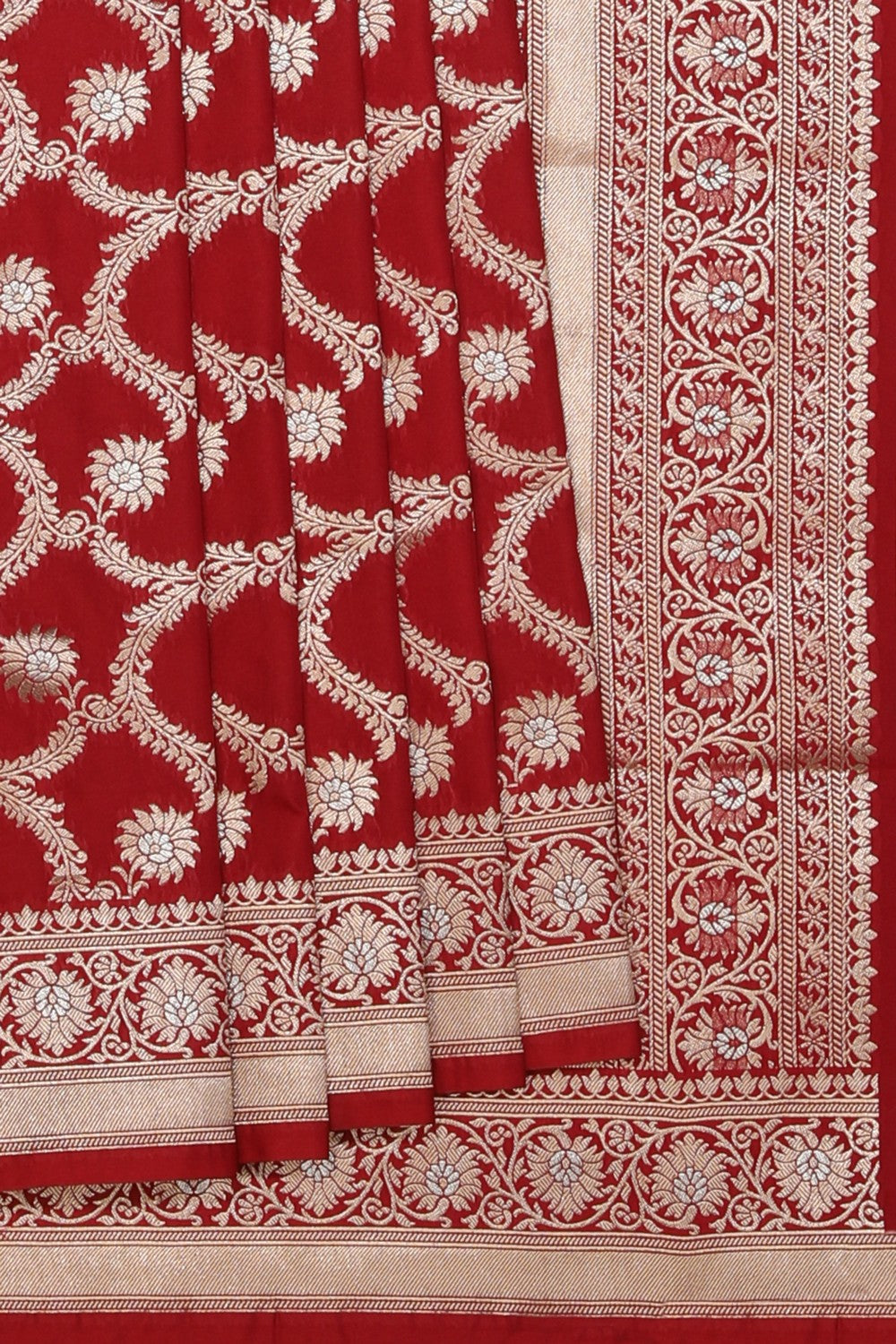 Collection of Banarasi Silk Red Saree in a gallery layout