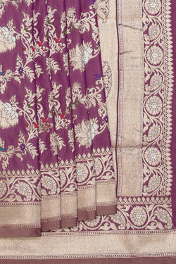 Collection of Banarasi Silk Purple Saree in a gallery layout