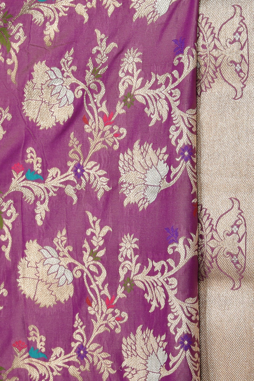 Collection of Banarasi Silk Purple Saree in a gallery layout