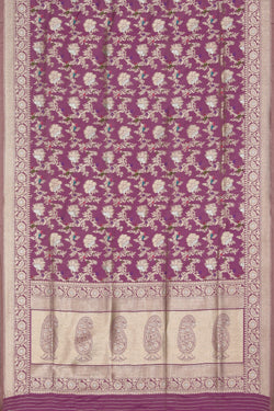 Collection of Banarasi Silk Purple Saree in a gallery layout