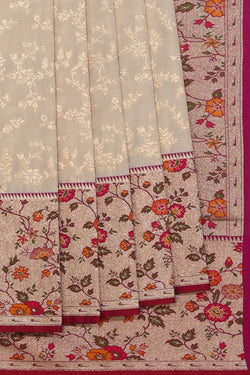 Collection of Banarasi Silk Off-White Saree in a gallery layout