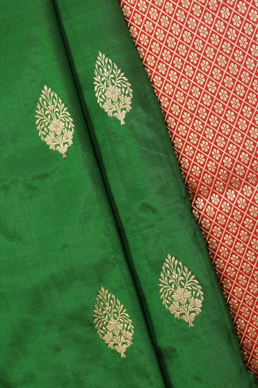 Collection of Banarasi Silk Green Saree in a gallery layout