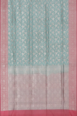 Image of Banarasi Silk Pastel-Blue Saree