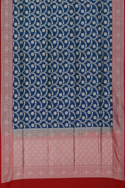 Collection of Banarasi Silk Teal Blue Saree in a gallery layout