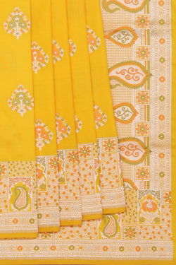 Collection of Banarasi Silk Yellow Saree in a gallery layout