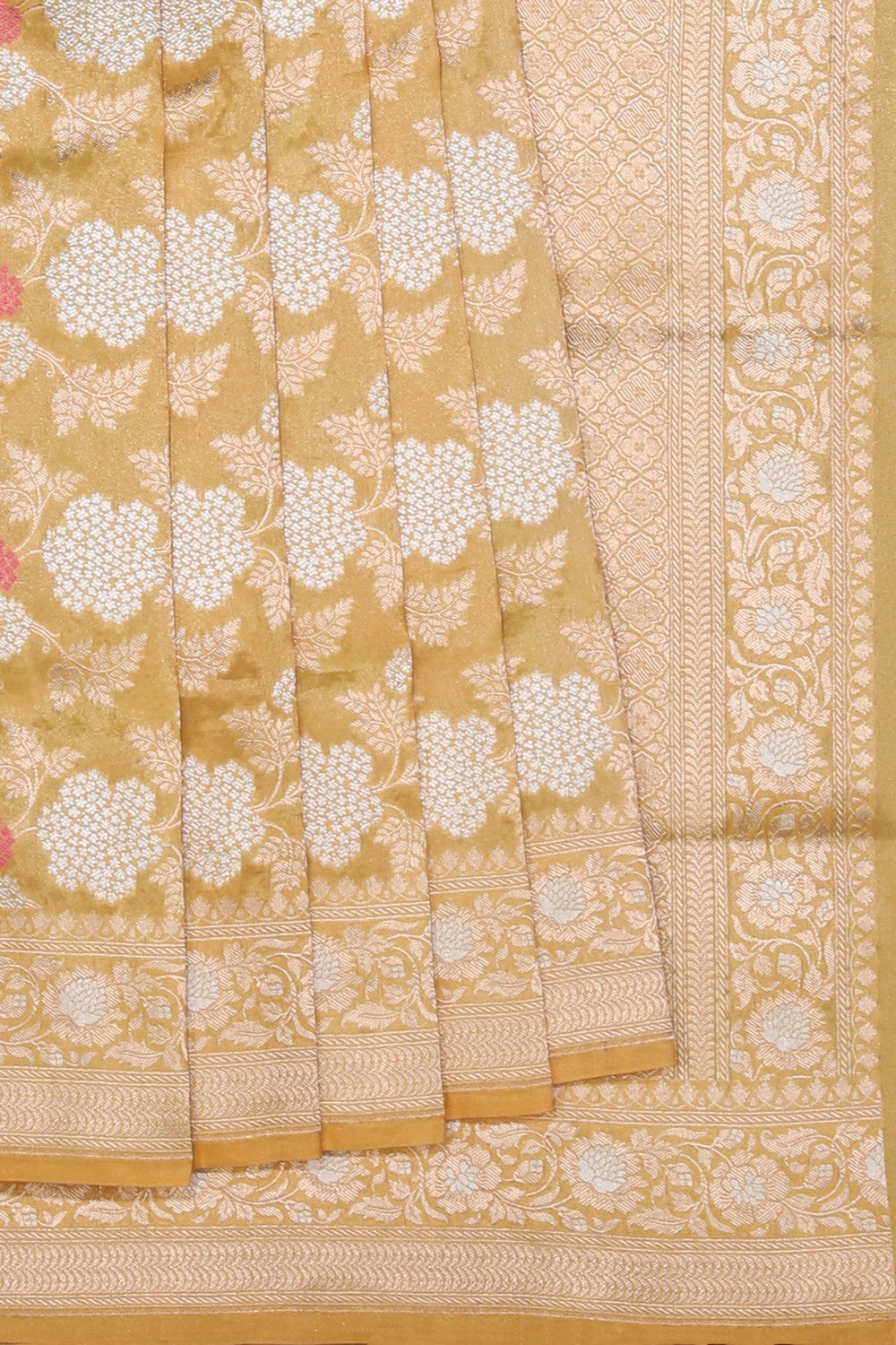 Collection of Banarasi Silk Gold Saree in a gallery layout