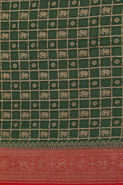 Image of Banarasi Georgette Green Saree