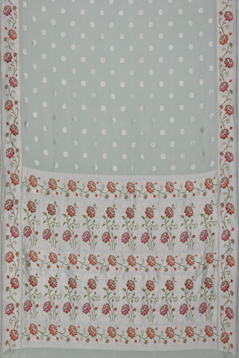 Image of Banarasi Georgette Pastel-Green Saree