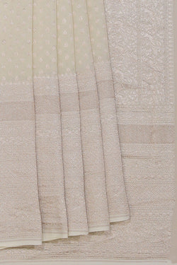 Collection of Banarasi Georgette Pale-Cream Saree in a gallery layout