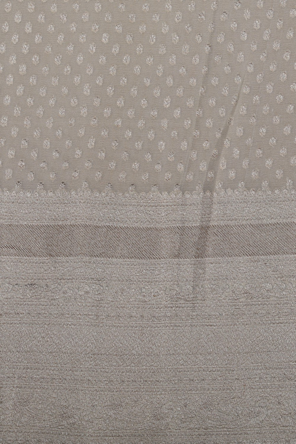 Image of Banarasi Georgette Pale-Cream Saree