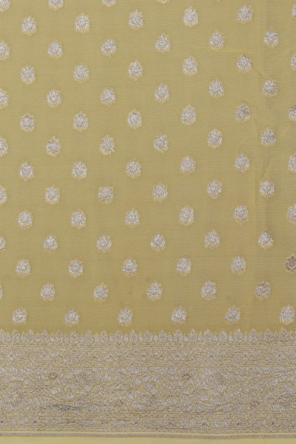 Collection of Banarasi Georgette Pale-Yellow Saree in a gallery layout